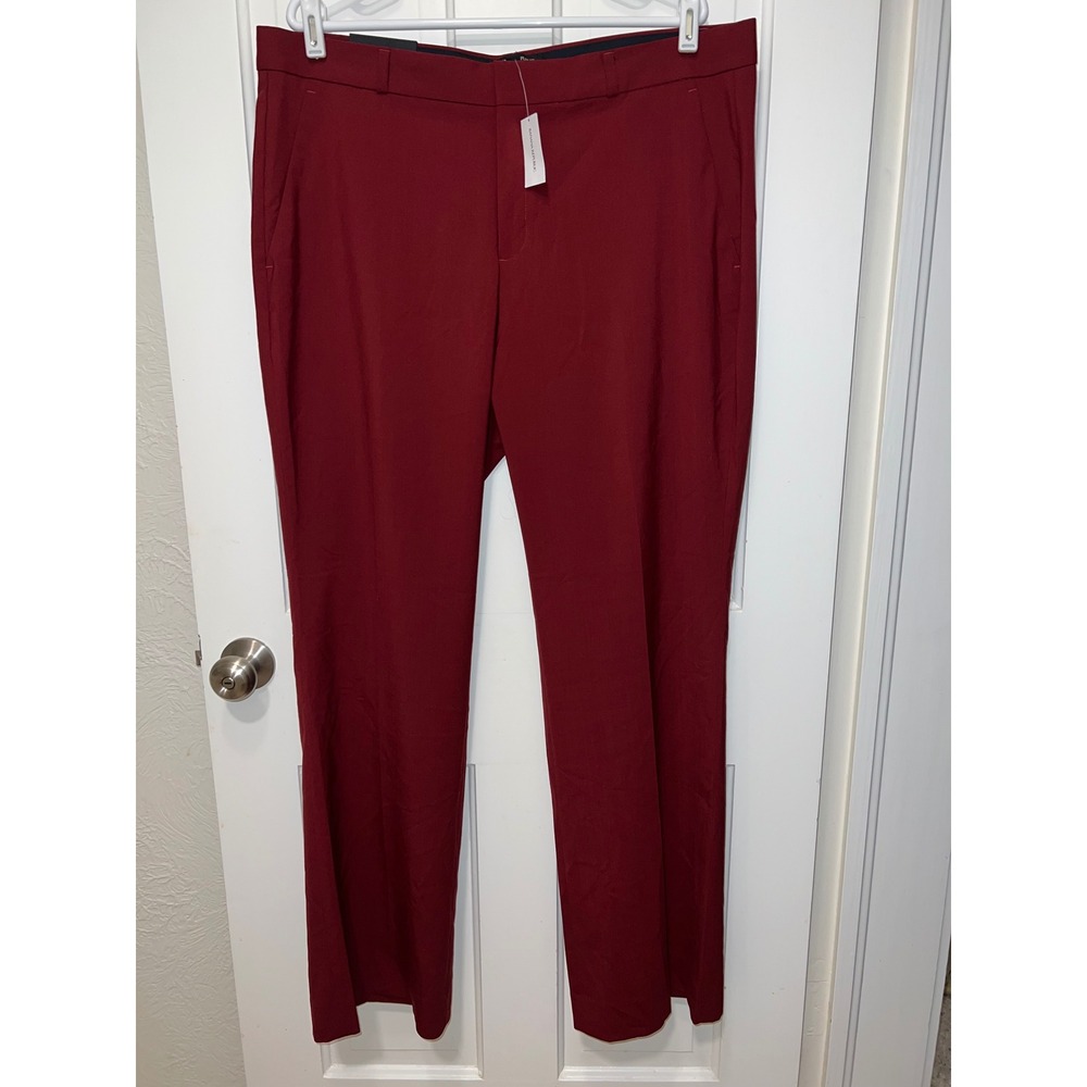 NEW Banana Republic Logan Trouser Burgundy Italian Wool Dress Pants Womens 16